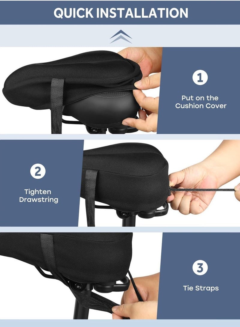 ترينفي غطاء مقعد دراجة ثلاثي الأبعاد مبطن وسميك وناعم، وسادة مقعد دراجة هوائية مانعة للانزلاق وجيدة التهوية لركوب المسافات الطويلة، غطاء مقعد دراجة جبلية ودراجة طريق 29 × 19 × 2.9 سم - Image 5